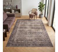 Carpetsale24 Tapis Lavable Marron 280x370 cm Vintage Tapis XXL pour Grand Salon Salle à Manger Pièce de Vie Design Oriental Poils Courts Facile d Entretien