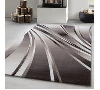 Carpetsale24 Tapis moderne à poils ras, tendance Marron Tapis 80x150 cm conception de vagues abstraites, tapis moelleux