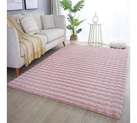 Carpetsale24 Tapis Poils Longs Salon Shaggy 3D Ethnique Boho Doux Moelleux Antidérapant Rectangulaire Chambre à Coucher Rose 200x290 cm