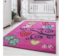 Carpetsale24 Tapis pour Enfants, Couleur Violette, Conception de Hibou, 111319, Tapis Rectangle, Tapis Chambre d'enfant Chambre bébé, 140 x 200 cm