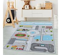 Carpetsale24 Tapis pour Enfants, Couleur Gris, Conception de Rue, 105251, Tapis Rectangle, Tapis Chambre d'enfant Chambre bébé, 140 x 200 cm