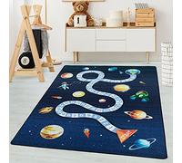 Carpetsale24 Tapis pour Enfants, Couleur Marine, Conception de l'espace Extra-atmosphérique, 105299, Tapis Rectangle, Tapis Chambre d'enfant Chambre bébé, 140 x 200 cm