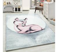 Carpetsale24 Tapis pour Enfants, Couleur Rose, Motif Fauve, 111157, Tapis Rectangle, Tapis Chambre d'enfant Chambre bébé, 140 x 200 cm