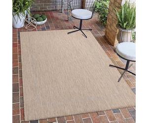 Carpetsale24 Tapis pour l'intérieur et l'extérieur, résistant aux intempéries, 60 x 100 cm, aspect sisal, beige, lavable, imperméable, facile d'entretien et à tissage plat, idéal pour balcon, jardin