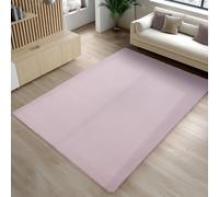 Carpetsale24 Tapis Rose 140x200 cm Tapis à Poils Courts Lavable, Antidérapant et Doux, Design Monochrome Moderne pour Salon, Chambre, Cuisine et Chambre d'enfant