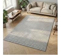 Carpetsale24 tapis salon 140x200 cm gris poils courts effet 3D style nordique boho chambre balcon terrasse intérieur extérieur
