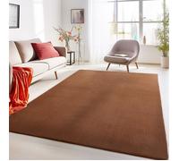 Carpetsale24 Tapis salon 200x290 cm Marron Uni moderne et moelleux à poil court, avec sous-couche antidérapante, lavable