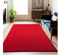 Carpetsale24 Tapis salon 200x290 cm Rouge Uni moderne et moelleux à poil court, avec sous-couche antidérapante, lavable