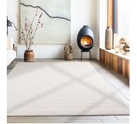 Carpetsale24 Tapis salon 240x340 cm Blanc Uni moderne et moelleux à poil court, avec sous-couche antidérapante, lavable