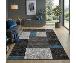 Carpetsale24 tapis Salon Moderne et Chambre Turquoise-1 240 x 340 cm - Conception Carrée Douce et Moelleuse - Tapis Cuisine Moquette