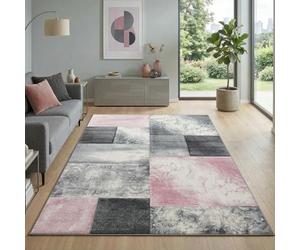Carpetsale24 tapis Salon Moderne Rose-2 200x300 - Conception Carrée Douce et Moelleuse - Tapis Cuisine Moquette Salle de Sejour