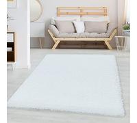 Carpetsale24 Tapis Salon Moderne Tapis Chambre Adulte Blanc 120 x 170 cm - Tapis Shaggy Poil Long Salle de Séjour Concevoir Unicolore Tapis Doux et Moelleux - Tapis Cuisine Moquette Salon