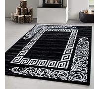 Carpetsale24 Tapis Salon Moderne Tapis Chambre Noir-3 140 x 200 cm - Tapis à Poils Courts, a Poil Ras, Conception de méandre Doux et Moelleux - Tapis Cuisine Moquette Salle de Sejour