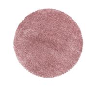 Carpetsale24 Tapis Shaggy unicolore Rose Tapis 160 cm Rond Tapis Salon Chambre Doux à Poils Longs