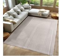 Carpetsale24 Tapis Boho 240x340 cm crème Poils courts scandinaves doux Effet 3D Lavable et facile d'entretien Tapis XXL pour salon, salle à manger ou espaces de vie spacieux