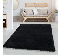 Carpetsale24 Tapis Salon 200x300 Moderne Tapis Chambre Adulte Noir 200 x 290 cm - Tapis Shaggy Poil Long Salle de Séjour Concevoir Unicolore Tapis Doux et Moelleux - Tapis Cuisine Moquette Salon