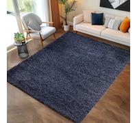 Carpettex Moderne Tapis Salon Tapis Chambre Adulte Bleu Marine 80 x 150 cm - Tapis Poil Long Shaggy Salle de Séjour Concevoir Unicolore Tapis Doux et Moelleux - Tapis Cuisine Moquette Coureur