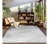 Carpettex Moderne Tapis Salon Tapis Chambre Argent 140 x 200 cm - Tapis à Poils Courts, Effet 3D Style Scandinave, Motif bohème scandinave Doux et Moelleux - Tapis Cuisine Moquette Salle de Sejour