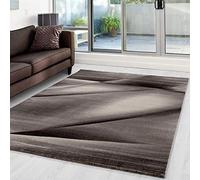 Carpettex Moderne Tapis Salon Tapis Chambre Brun 140 x 200 cm - Tapis à Poils Courts, a Poil Ras, Conception Abstrait Doux et Moelleux - Tapis Cuisine Moquette Salle de Sejour