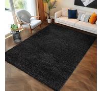 Carpettex Tapis 100x200 cm Anthracite Shaggy Poils Longs Doux Uni