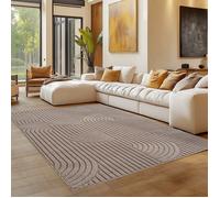 Carpettex Tapis 120x170 cm Beige Design Bohème Scandinave Doux Résistant Facile à Nettoyer Salon Chambre.