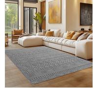 Carpettex Tapis 120x170 cm Gris Design Vintage Scandinave Doux Résistant Facile à Nettoyer Salon Chambre.