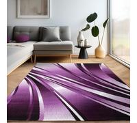 Carpettex Tapis 120x170 cm Lilas Vagues Abstraites Lavable Doux
