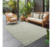 Carpettex Tapis 120x170 cm Vert, Poils Courts Effet 3D Relief, Design Bohème Scandinave, pour Salon, Chambre, Cuisine ou Extérieur