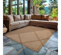 Carpettex Tapis 240x340 cm Marron Extérieur Lavable Tissage Plat