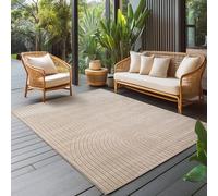 Carpettex Tapis 280x370 cm Beige Effet 3D Scandi Boho Extérieur