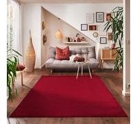 Carpettex Tapis à Poil Court uni pour Le Salon, Super Doux, Disponible en différentes Couleurs et Tailles., Couleur: Rouge, Taille: 280 x 370 cm
