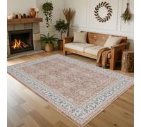 Carpettex Tapis 280x370 cm Terracotta Vintage Lavable Antidérapant