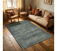 Carpettex Tapis 280x370 cm Vert Vintage Oriental Lavable Antidérapant