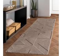 Carpettex Tapis 80x150 cm Beige Géométrique Boho Effet 3D Lavable