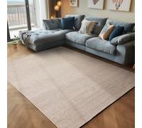 Carpettex Tapis à Poil Court en Tissu Plat, Tapis à Boucle mélangée, Facile à Entretenir, adapté pour Le Salon et la Chambre à Coucher, Couleur: Beige, Taille: 280 x 370 cm
