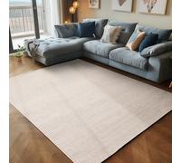 Carpettex Tapis à Poil Court en Tissu Plat, Tapis à Boucle mélangée, Facile à Entretenir, adapté pour Le Salon et la Chambre à Coucher, Couleur: Crème, Taille: 200 x 290 cm
