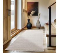 Carpettex Tapis à Poil Court en Tissu Plat, Tapis à Boucle mélangée, Facile à Entretenir, adapté pour Le Salon et la Chambre à Coucher, Couleur: Crème, Taille: 80 x 250 cm