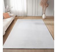 Carpettex Tapis Blanc 200x280 cm Lavable Tapis à Poils Courts, Doucement Antidérapant et Design Moderne Monochrome pour Chambre, Salon, Cuisine et Chambre d'enfant