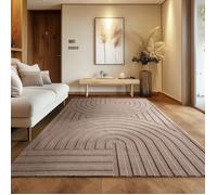 Carpettex Tapis boho scandinave Beige 120x170 cm, Lavable, Effet 3D, Tapis pour salon et chambre