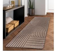 Carpettex Tapis boho scandinave Beige 80x250 cm, Tapis déco, Lavable, Effet 3D, Tapis pour le salon et la chambre