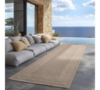 Carpettex Tapis Couloir 80x150 cm Beige Extérieur Uni Bordure