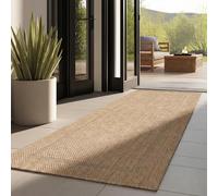 Carpettex Tapis Couloir 80x250 cm Beige Bordure Tissage Plat Résistant