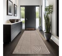 Carpettex Tapis Couloir 80x250 cm Beige Design Bohème Bou oucles Style Scandinave Doux Résistant Facile à Nettoyer Tapis Moderne pour Entrée Couloir Chambre
