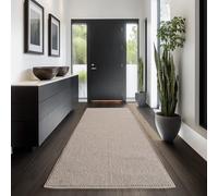 Carpettex Tapis Couloir 80x250 cm Beige Uni Bou oucles Style Scandinave Doux Résistant Facile à Nettoyer Tapis Moderne pour Entrée Couloir Chambre