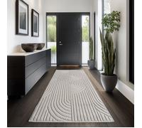 Carpettex Tapis Couloir 80x250 cm Crème Design Bohème Scandinave Doux Résistant Facile à Nettoyer Tapis Entrée Couloir Chambre.