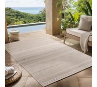 Carpettex Tapis d'extérieur Beige 240x340 cm, idéal pour la Cuisine, Le Balcon, la terrasse, Ainsi Que Le Salon et la Salle à Manger, Design bohème scandinave
