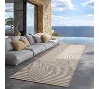Carpettex Tapis d'extérieur Beige 80x150 cm, idéal pour la Cuisine, Le Balcon, la terrasse, Ainsi Que Le Salon et la Salle à Manger, Design bohème scandinave