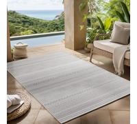 Carpettex Tapis d'extérieur Gris 240x340 cm, idéal pour la Cuisine, Le Balcon, la terrasse, Ainsi Que Le Salon et la Salle à Manger, Design bohème scandinave