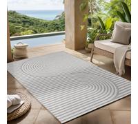 Carpettex Tapis d'extérieur Gris 280x370 cm, idéal pour la Cuisine, Le Balcon, la terrasse, Ainsi Que Le Salon et la Salle à Manger, Design bohème scandinave