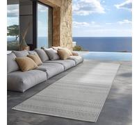 Carpettex Tapis d'extérieur Gris 80x250 cm, idéal pour la Cuisine, Le Balcon, la terrasse, Ainsi Que Le Salon et la Salle à Manger, Design bohème scandinave